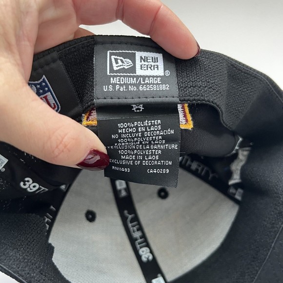 Washington Commanders NFL New Era Cap Hat Black 39THIRTY Medium Large NWOT - Picture 6 of 7
